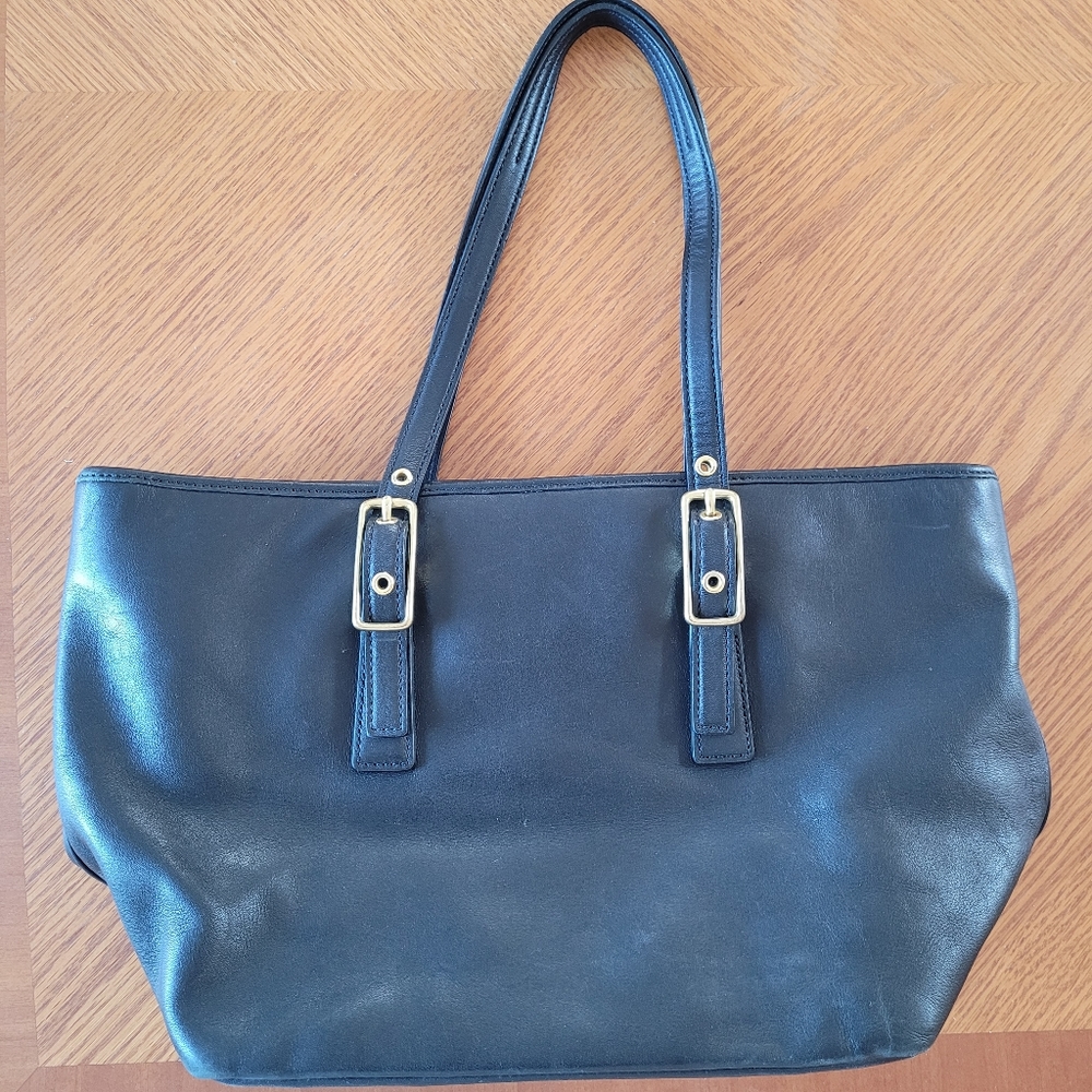 Coach Vintage Leather Legacy Market Tote (Black)